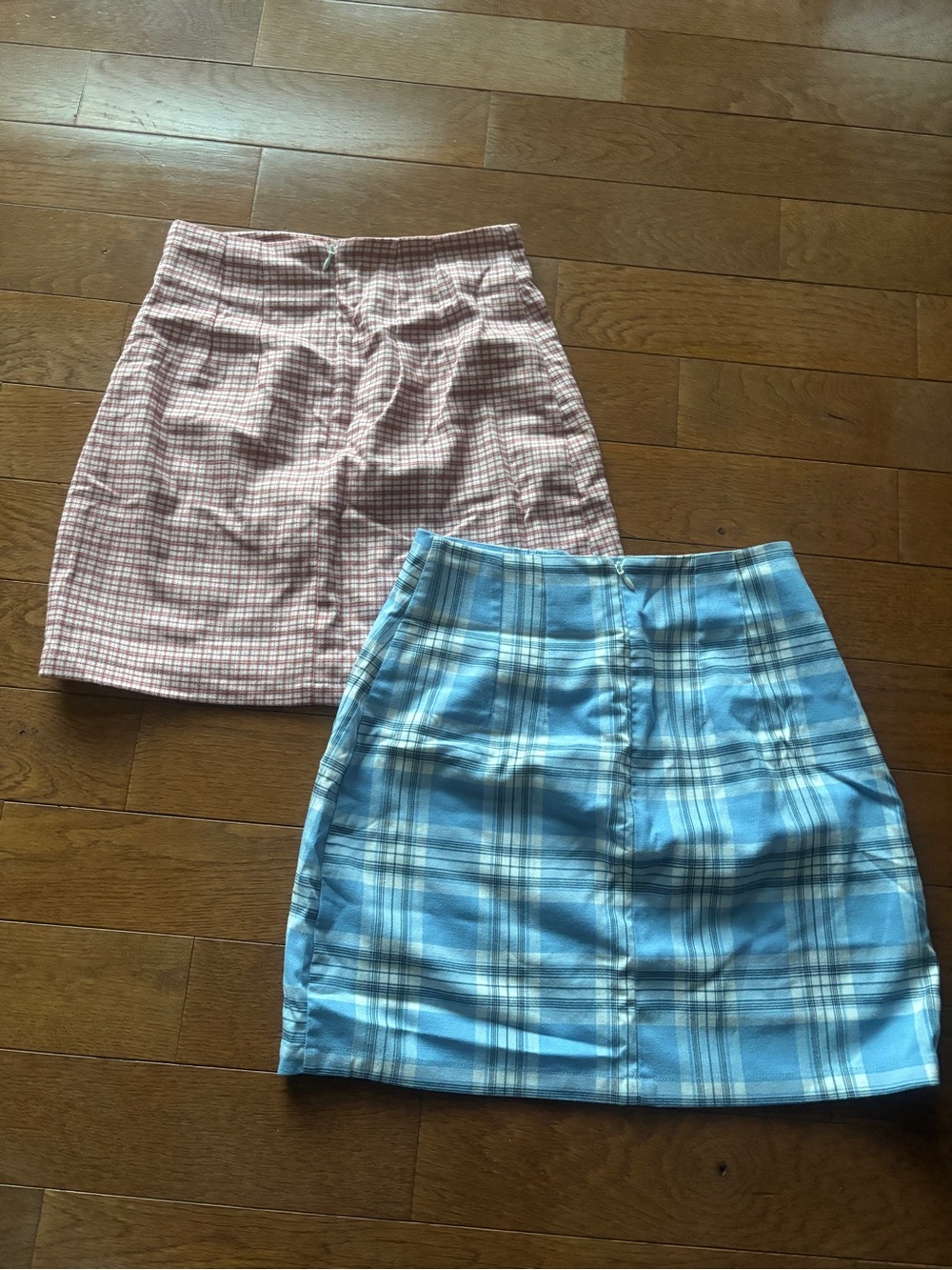 Brandy Melville Red Plaid & Blue Plaid Mini Skirts - Picture 2 of 5